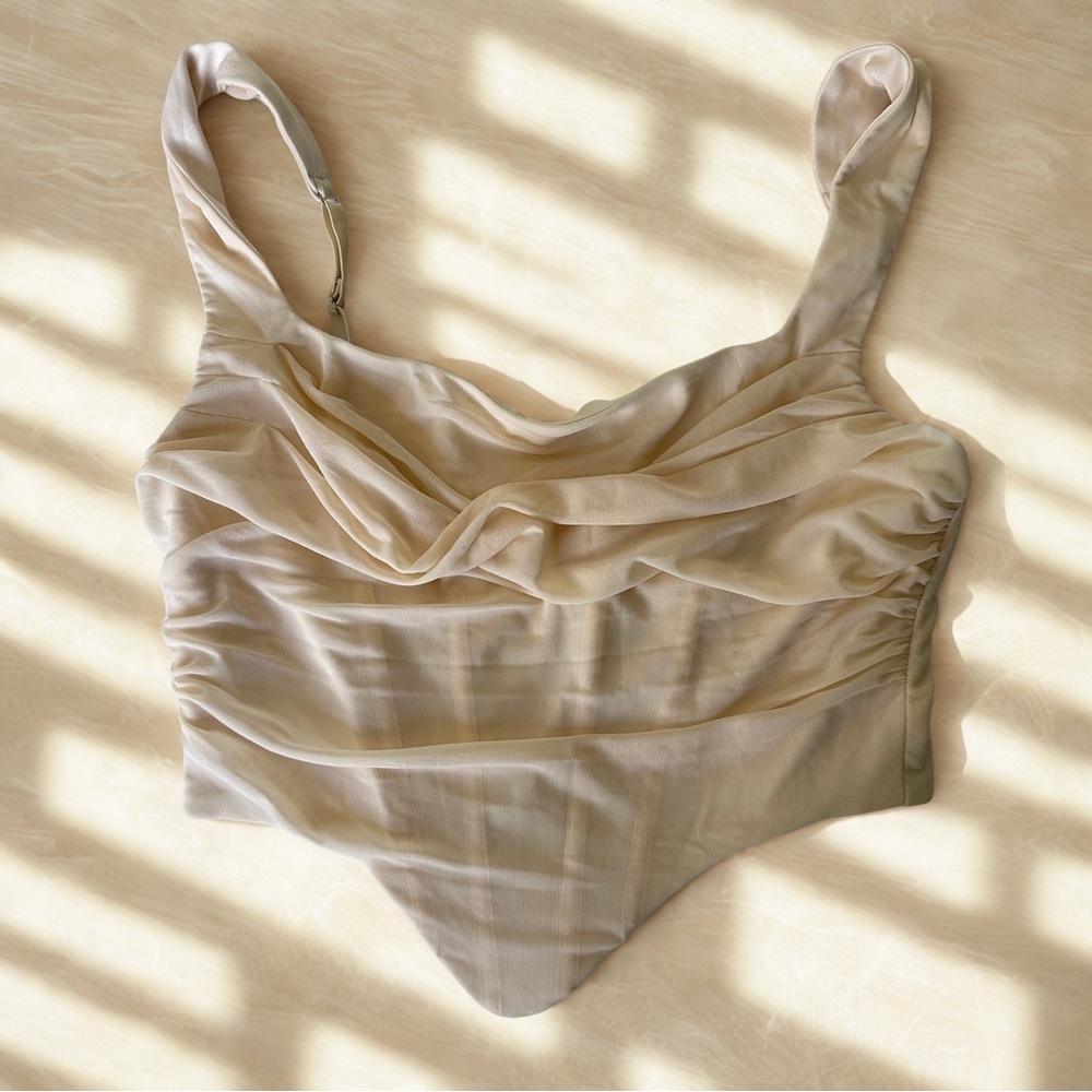 Elegant Cream Draped Top